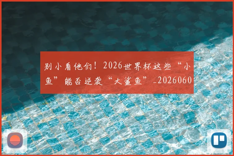 别小看他们!2026世界杯这些“小鱼”能否逆袭“大鲨鱼”_20260602212553